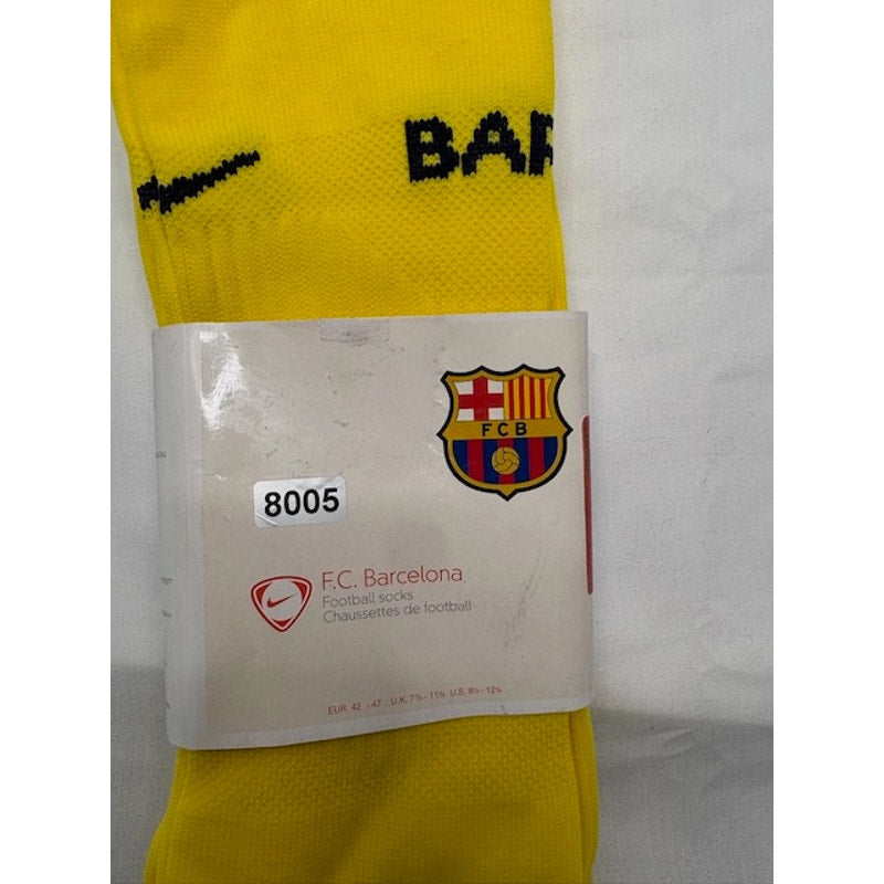 Nike F.C. Barcelona Football Socks Knee-High Yellow/Black Adult Sz 8.5-12.5