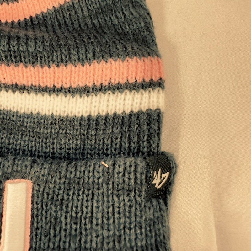 '47 Brand NFL New York Giants Cuffed Knit Beanie Striped Blue Pink Unisex One Size