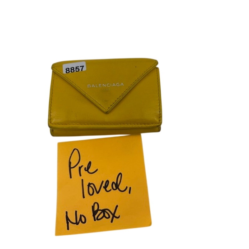 Balenciaga Envelope Wallet Leather Mini Wallet Card Holder Coin Purse Yellow