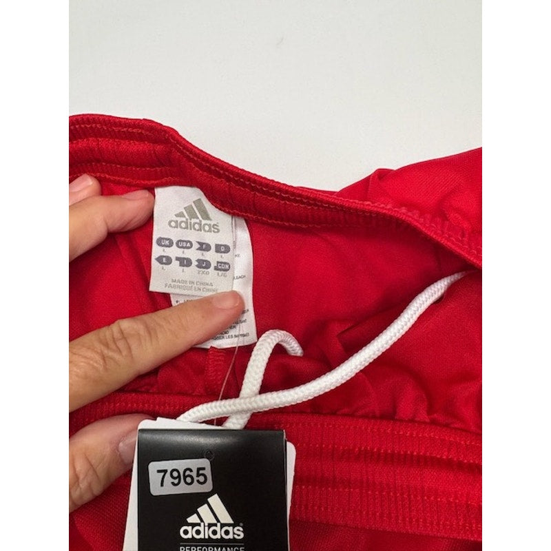 Adidas Football Soccer Shorts Clima365 Elastic Waist Red/White Mens Size L