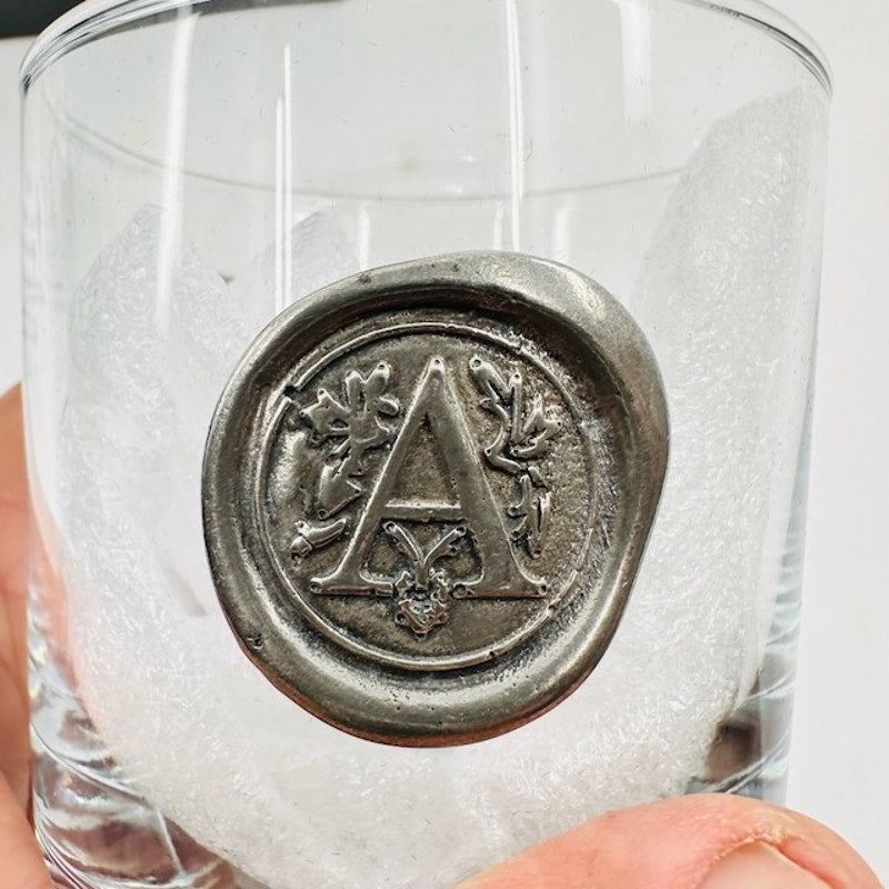 NEW English Pewter Company Old Fashioned Shot Glass With Monogram Initial A