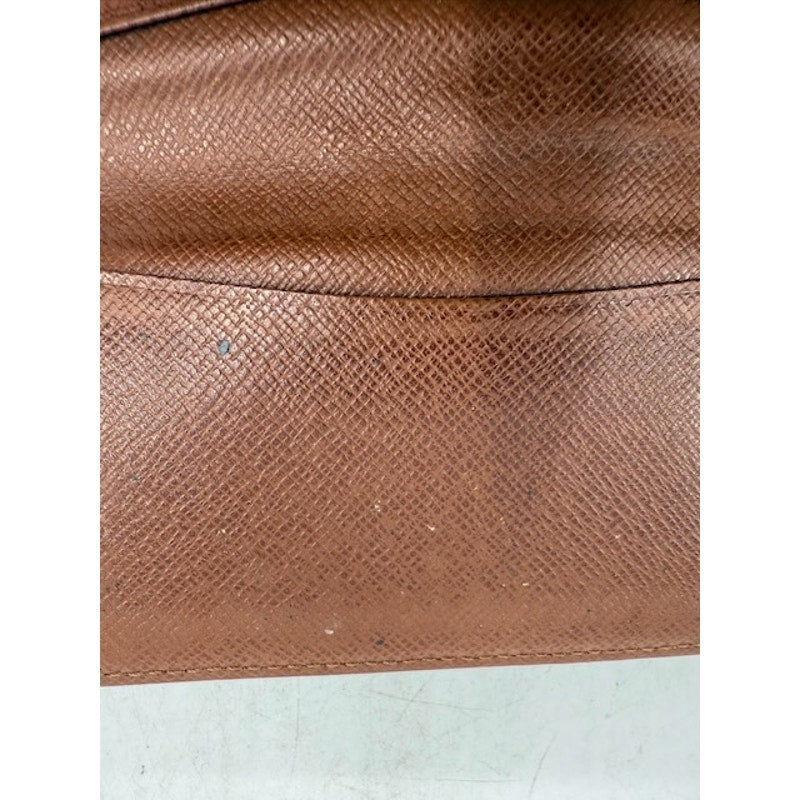 Louis Vuitton LV Monogram Leather Bifold Pass ID Card Holder Brown