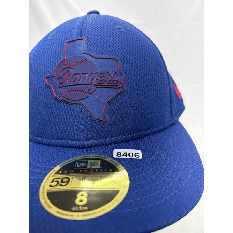 New Era 59FIFTY Texas Rangers Low Profile Fitted Hat MLB Blue Adult Size 8