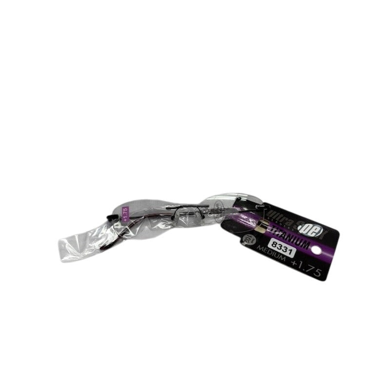 Ultra Spex Compact Foldable Reading Glasses +1.75 Titanium Rimless Hook 102