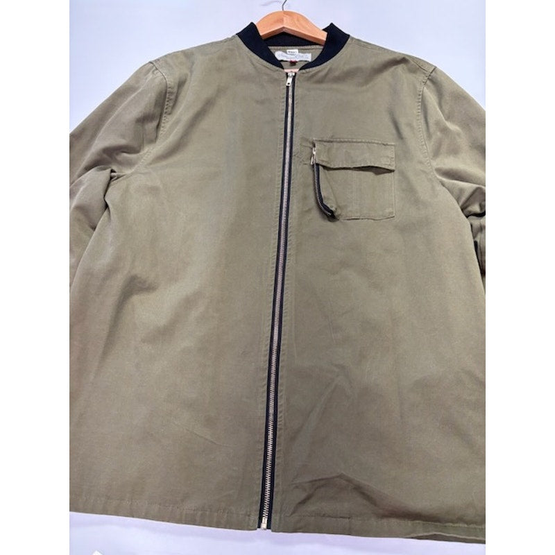 Sovereign Code Bomber Jacket Zip-Up Chest Flap Pocket Olive Green Mens Size L