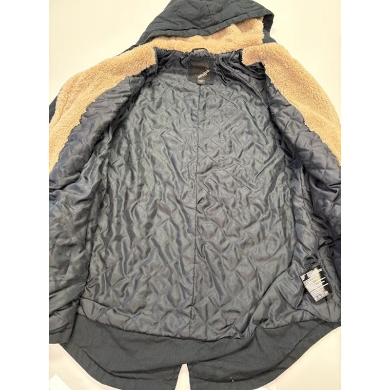 Collection B Lightweight Twill Hooded Anorak Jacket Graphite Womens Size S