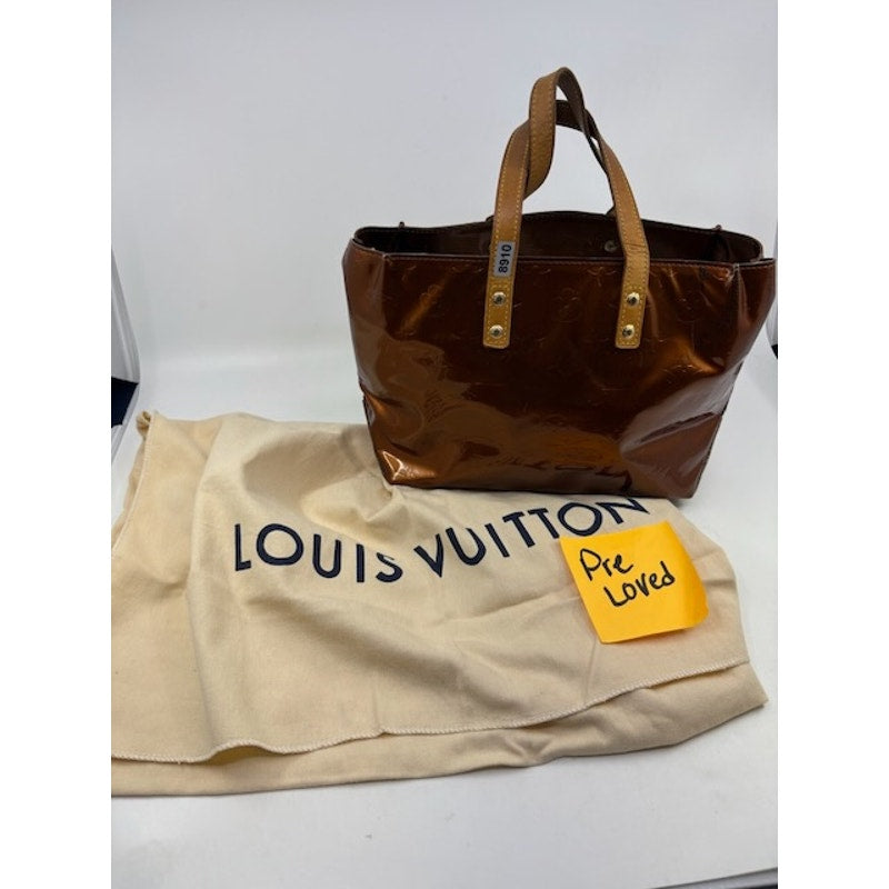 LOUIS VUITTON Reade PM Vernis Leather Monogram Tote Shoulder Bag Purse Bronze