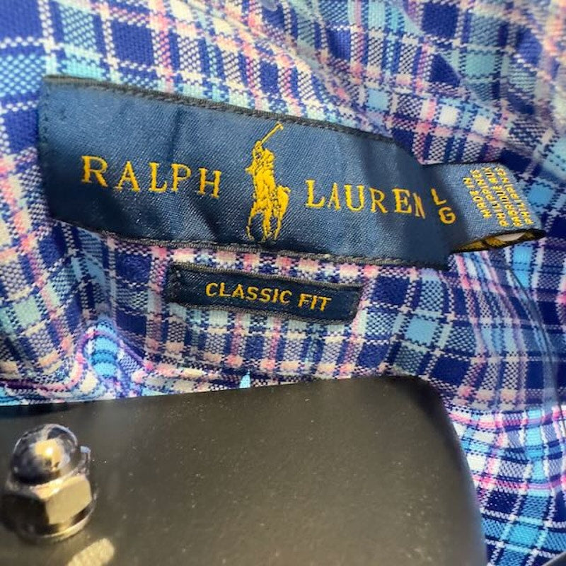 Polo Ralph Lauren Button Down Shirt Long Sleeve Plaided Multicolor Mens Size L