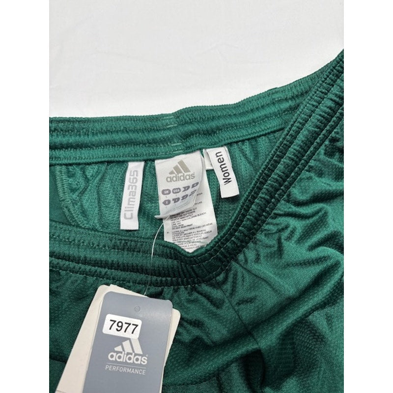 Adidas Football Shorts Clima365 Elastic Waist Forest/White Womens Size L