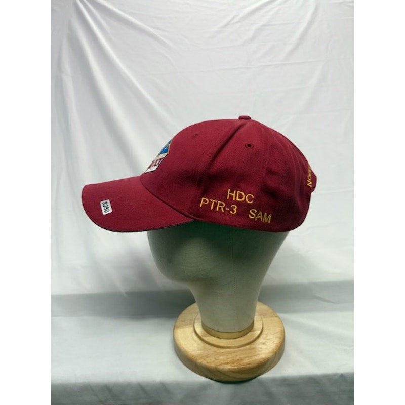 2005 TIA HDC Block Hat Cotton Adjustable Military Contractor Cap Maroon One Size