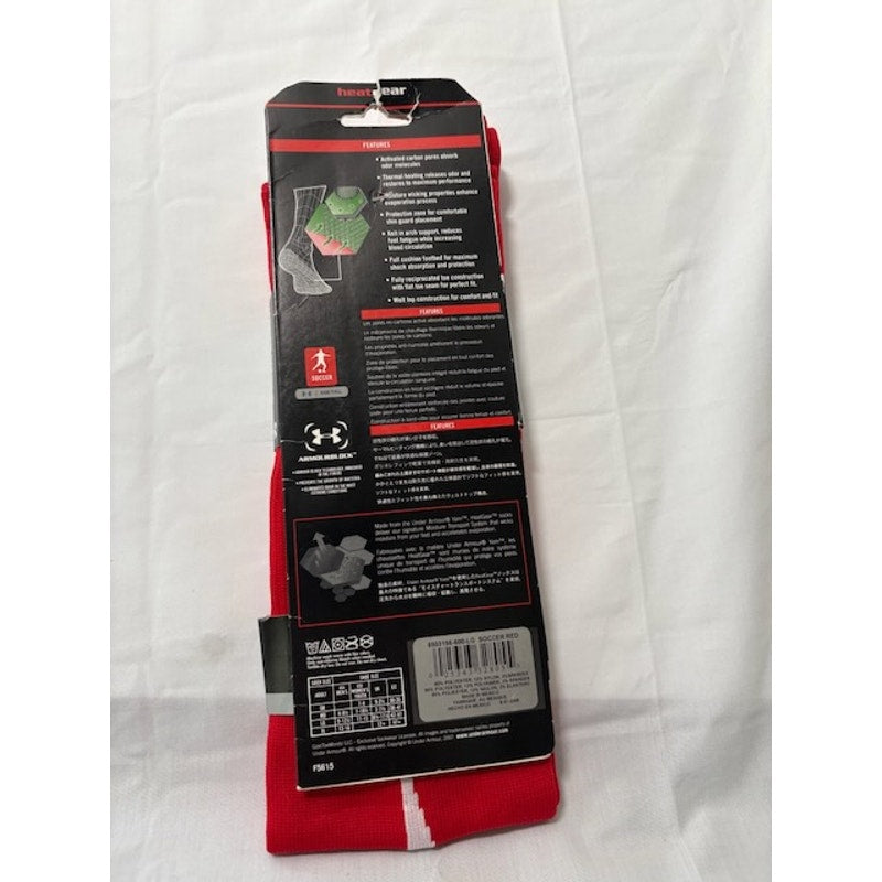 Under Armour HeatGear Soccer Socks Over The Calf Red/White Adult Size L