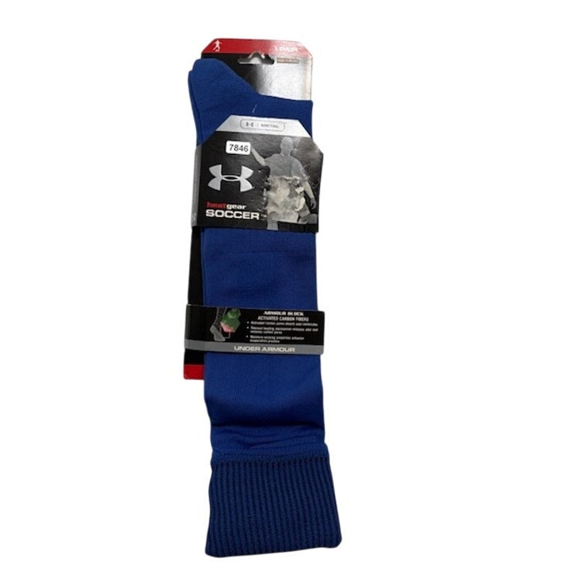 Under Armour Block HeatGear Soccer Socks Knee High Royal Blue Adult Size M