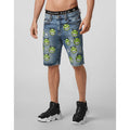Philipp Plein Evil Smile Bermuda Shorts Denim Light Wash Blue Juniors Size 16