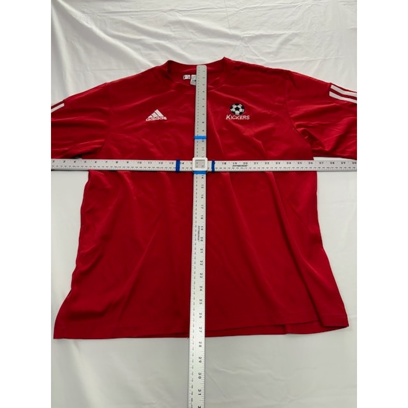 Adidas Kickers Training Jersey Shirt Short Sleeve Crew Neck Red Mens Size L