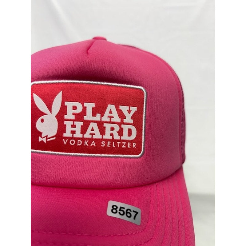 Play Hard Vodka Seltzer Mesh Trucker Hat Snapback Cap Pink Unisex Adult OSFM