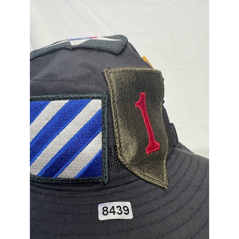 Military Patch Boonie Bucket Hat Special Forces Ranger Airborne Black Unisex OS