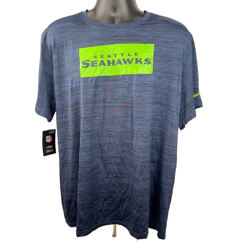 Nike NFL Seattle Seahawks T-Shirt Short Sleeve Dri Fit Graphic Print Gray XL