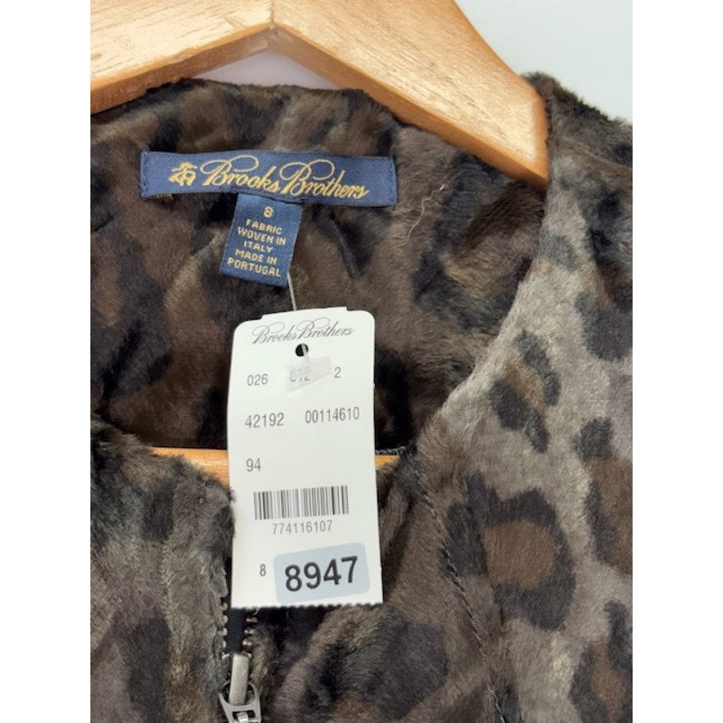 Brooks Brothers Faux Calf Hair Animal Print Jacket Brown/Black Womens Size 8