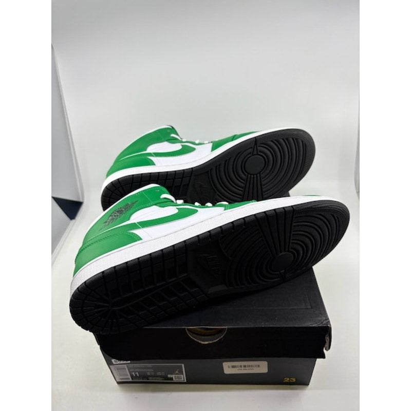 Nike Air Jordan 1 Mid Shoes DQ8426-301 Lucky Green White Black Mens Size 11
