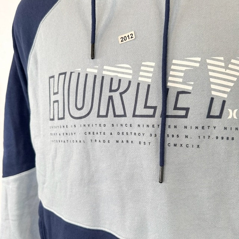 Hurley Onshore Blocked Pullover Hoodie Regular Fit Obsidian Blue Mens Size M