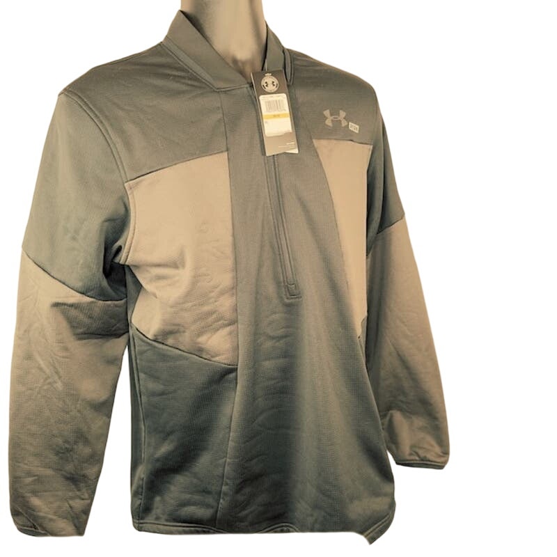 Under Armour ColdGear Fleece 1/2 Zip Sweatshirt Loose Fit Black Mens Medium