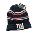 ‘47 Brand New York Giants Knit Beanie Hat Navy Pink Stripe Cuffed NFL OSFA