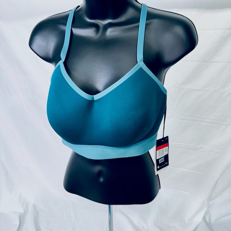 Nike Breath Sports Bra Strappy Racerback Light Support Yoga Green Womens L