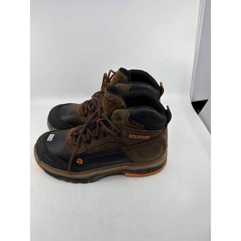 Wolverine Overpass 6" CarbonMax Waterproof Work Boot Black Brown Mens Size 9.5