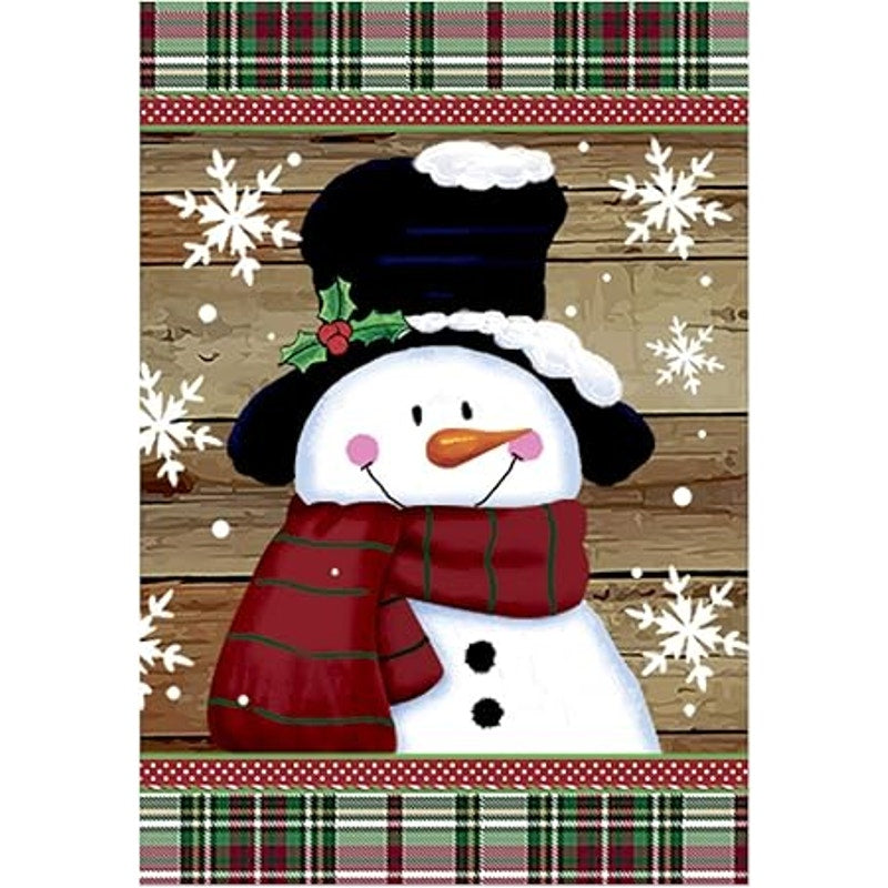 Morigins Smile Snowman Garden Flag Yard Holiday Christmas Decor 12"X18"