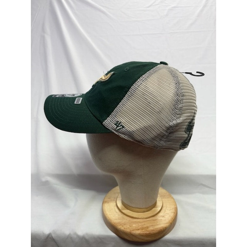 47 Brand Trucker Hat USF Bulls Logo Stretch Fit Cap Green Khaki Unisex S/M