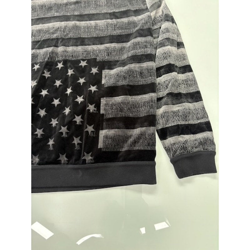 Givenchy Flag-Print Fleece-Back Jersey Sweatshirt Gray/Black Mens Size XL