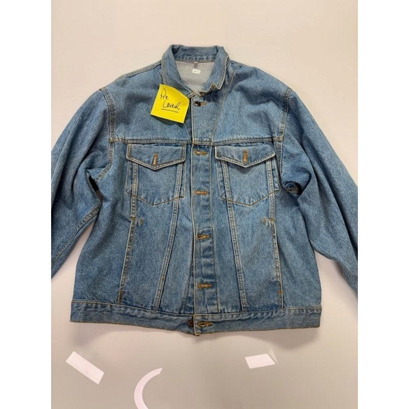 Vintage Hard Rock Cafe Tijuana Denim Jacket Embroidered Logo Blue Mens Size 42