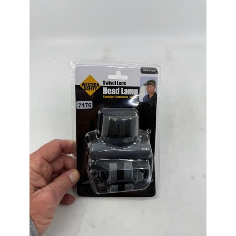 Western Safety Head Lamp Lightweight Swivel Lens Camping Lamp Black #61319