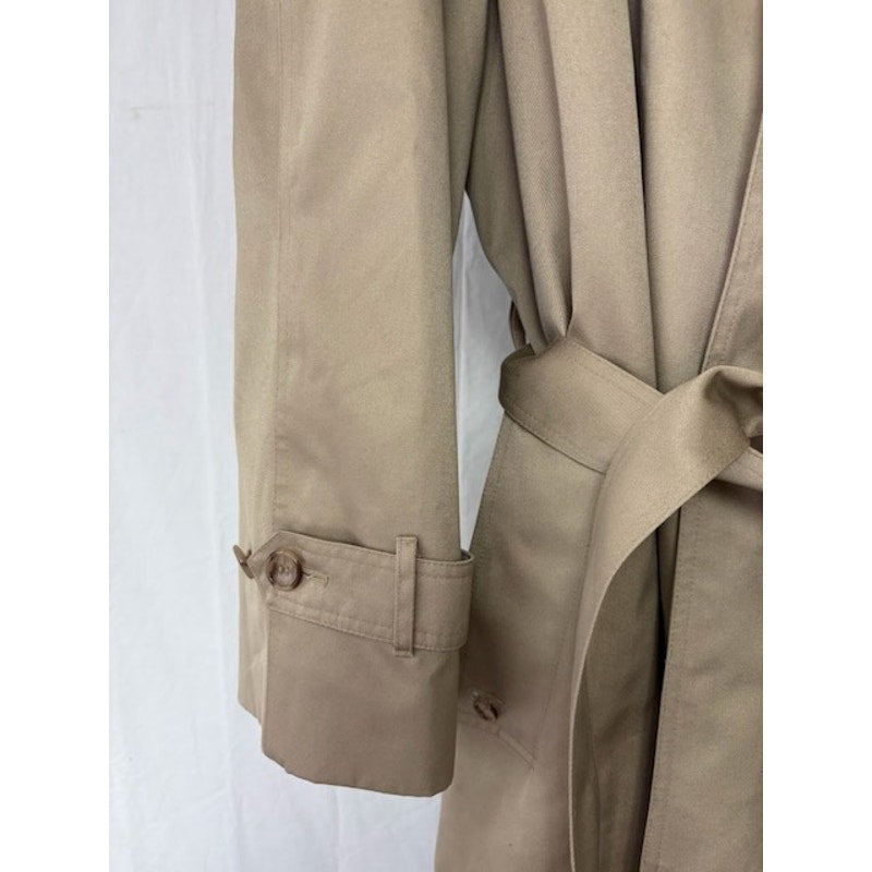 London Fog Vintage Trenchcoat Full-Zp Classic Old Money Luxury Tan Womens Sz 44