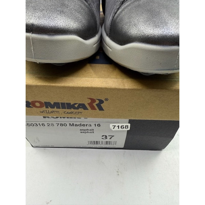 Romika Madera 16 Sneakers Leather Suede Lace-Up Shoes Asphalt Womens Size 37