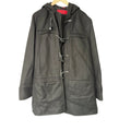 NEW Hugo Boss Wool Hooded Duffle Coat Jacket Toggle Zipper-Up Gray Mens Size 44R