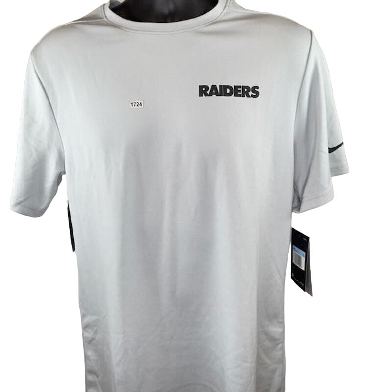 Nike Dri-Fit NFL On-Field Las Vegas Raiders T-Shirt UPF 40+ White Mens Size M