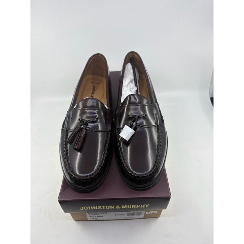 Johnston & Murphy Hayes Tassel Loafer Shoes Leather Burgundy Mens Size 10 M