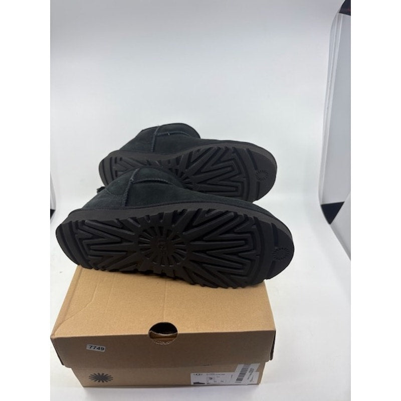 UGG Classic Ultra Mini Shearling Booties Slip-On Casual Black Womens Size 9