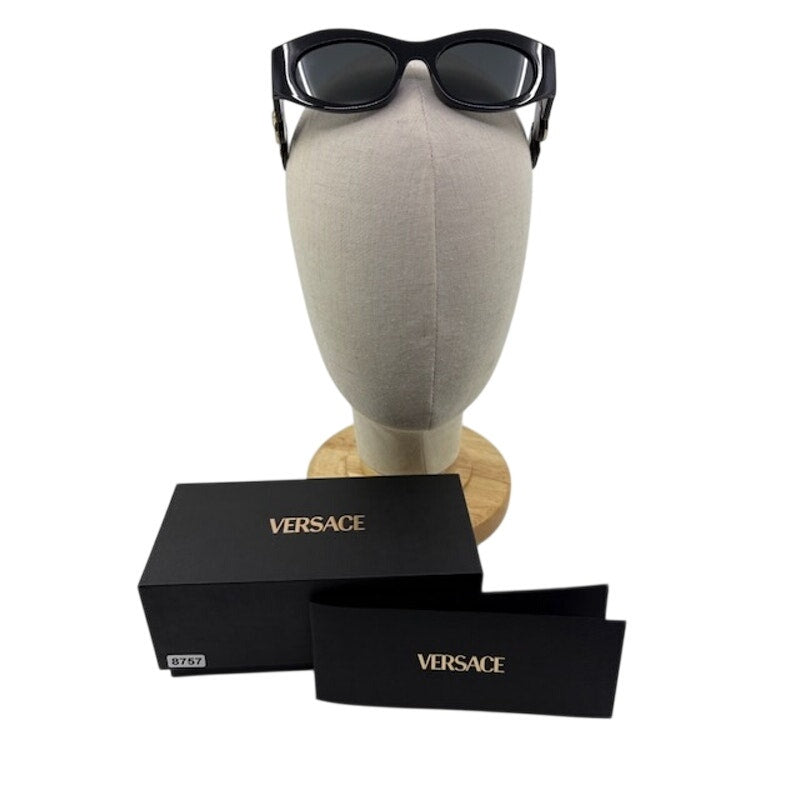 Versace Sunglasses Medusa Head Logo Gold Tone Black Frame Eyewear Womens OS