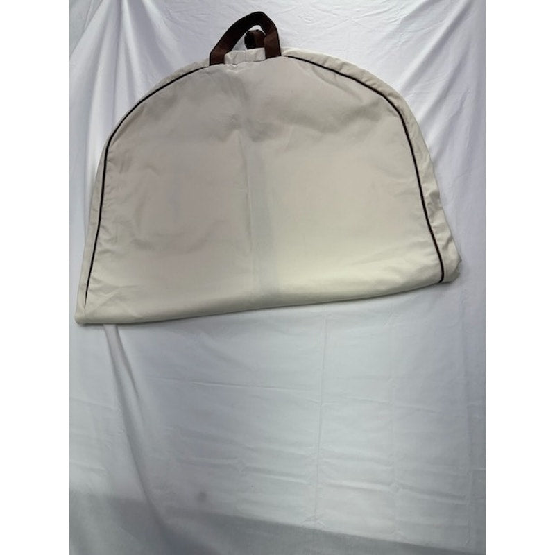Hermès Garment Bag Suit Carrier Travel Dust Cover Canvas Leather Trim Beige