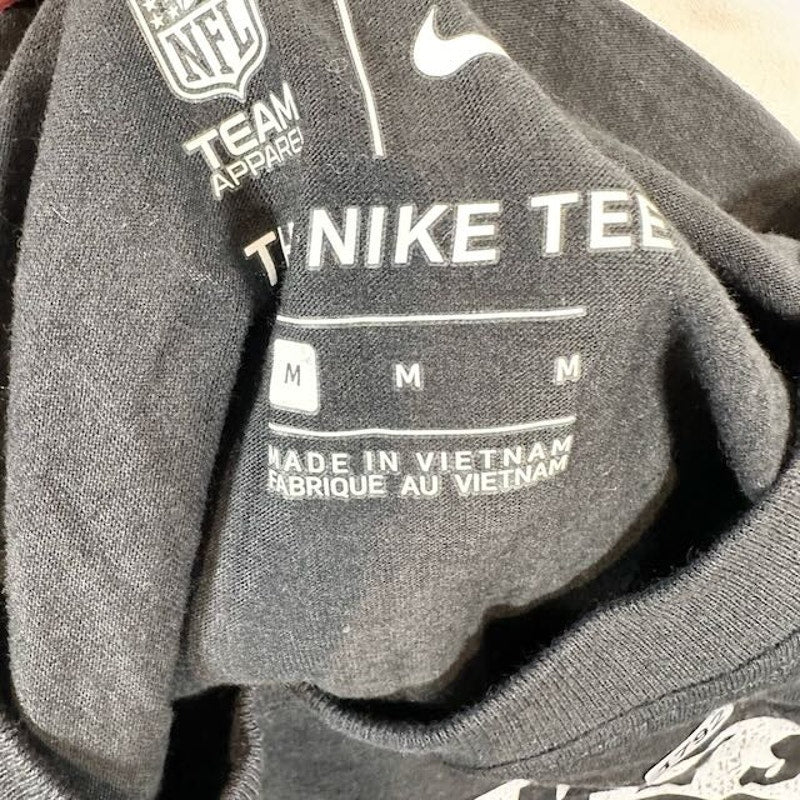 Nike NFL Las Vegas Raiders Historic Tri-Blend T-Shirt Crewneck Black Mens Size M