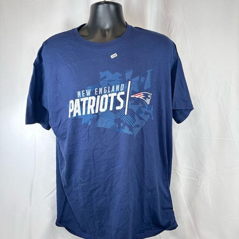 Majestic NFL New England Patriots Iconic Geo Drift T-Shirt Navy Blue Mens XL