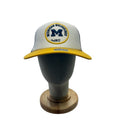 47 Brand Trucker Hat Michigan Wolverines NCAA Mesh Snapback Gray Yellow OSFA
