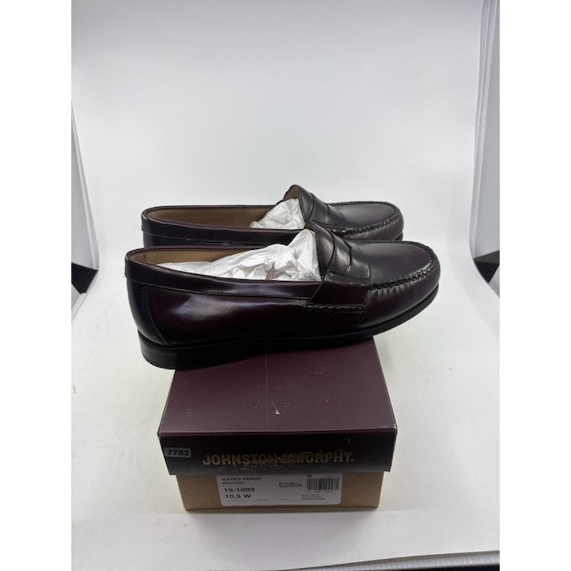 Johnston & Murphy Hayes Penny Loafer Shoes Leather Burgundy Mens Size 10.5 M