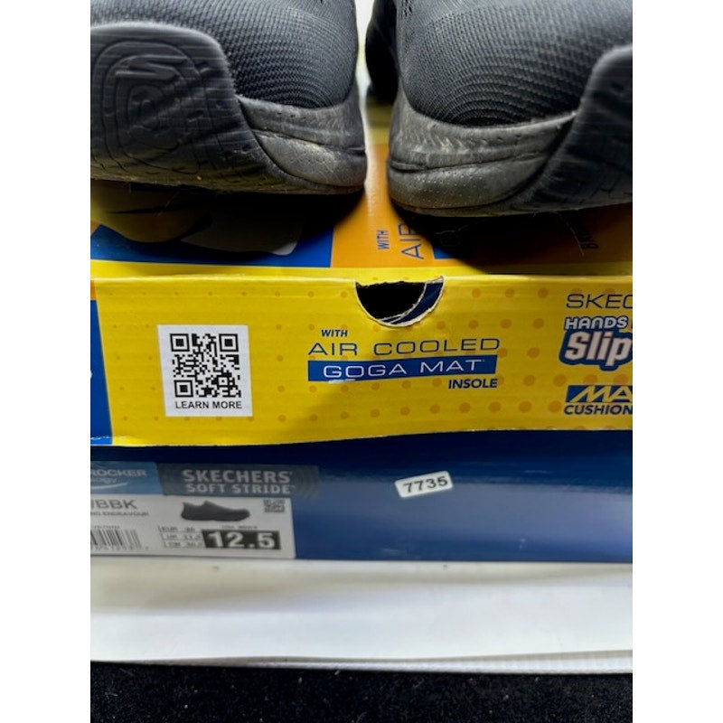 Skechers Max Cushioning Propulsion Sneaker Lace-Up Low Top Black Men's Size 12.5