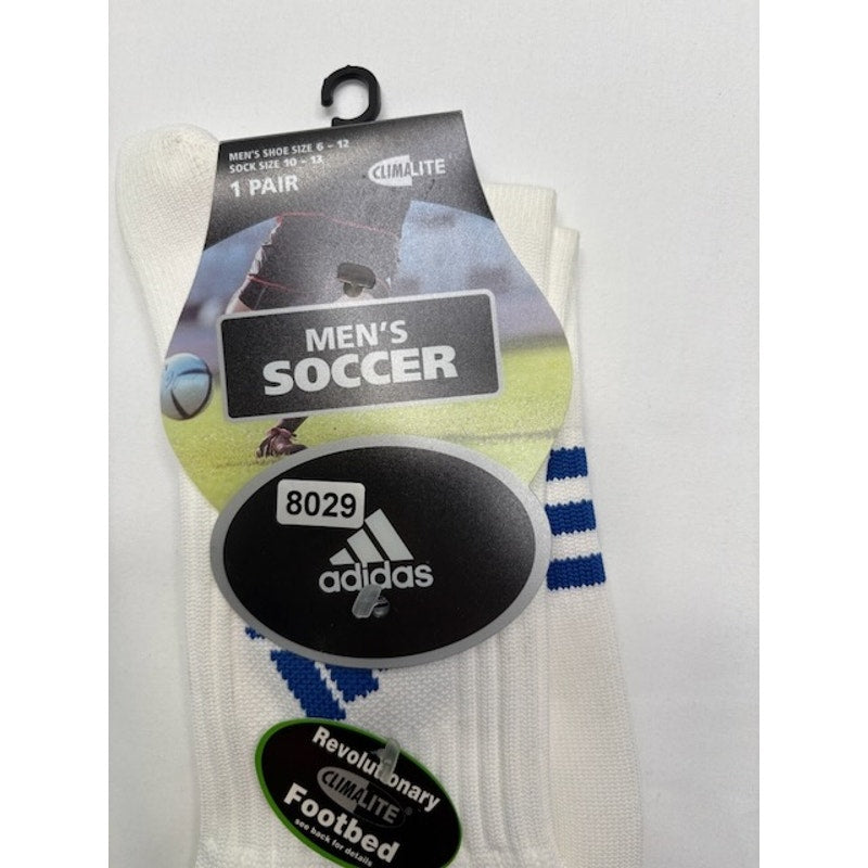 Adidas Copa Edge Soccer Socks Knee High White/Blue Mens Shoe Size 6-12