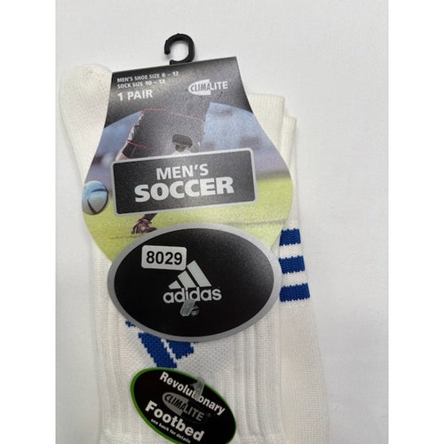 Adidas Copa Edge Soccer Socks Knee High White/Blue Mens Shoe Size 6-12