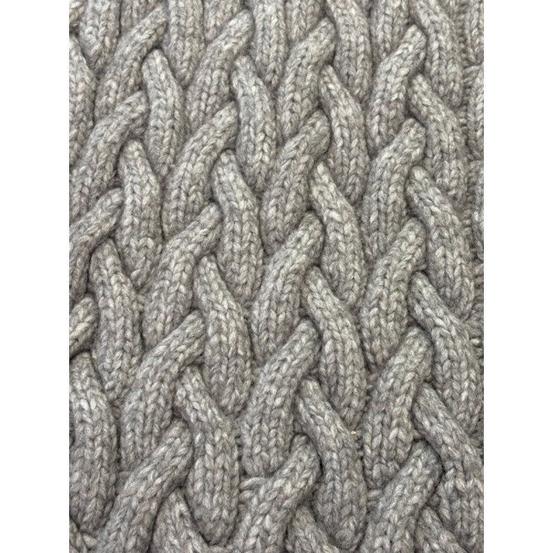 Michael Kors Shrinking Cable-Knit Wool-Blend Sweater Ash Melange Mens Sz XL