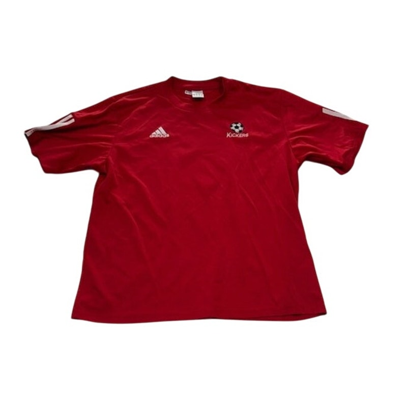 Adidas Kicker #2 Training Soccer Jersey Shirt Short Sleeve Red/White Mens Sz L